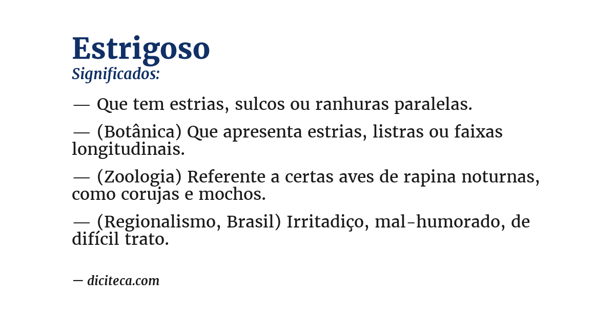 Significado de estrigoso