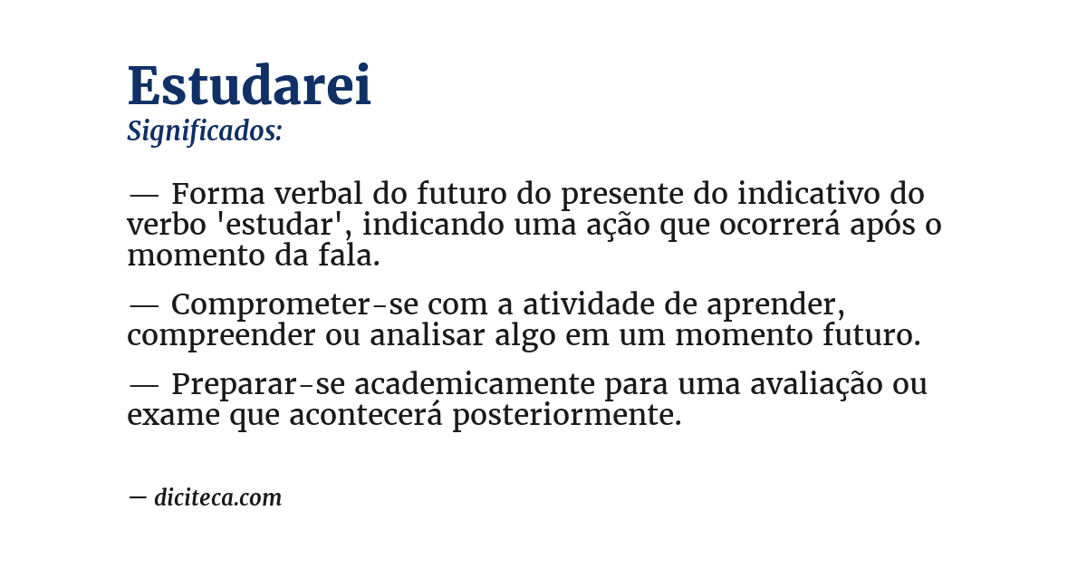 Significado de estudarei