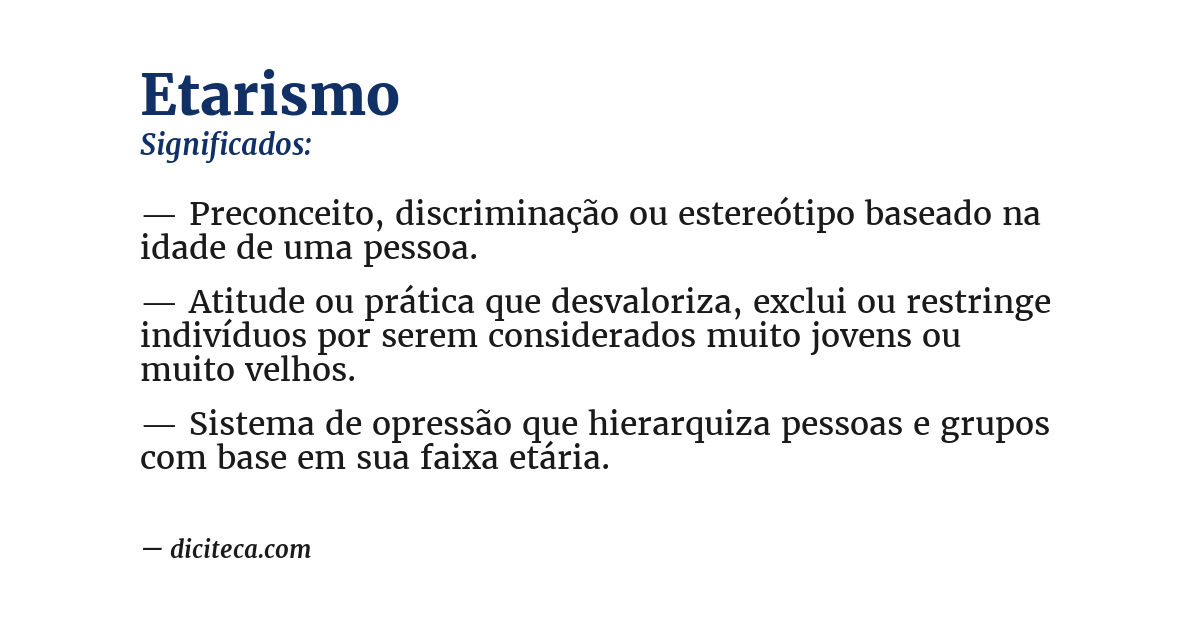 Significado de etarismo