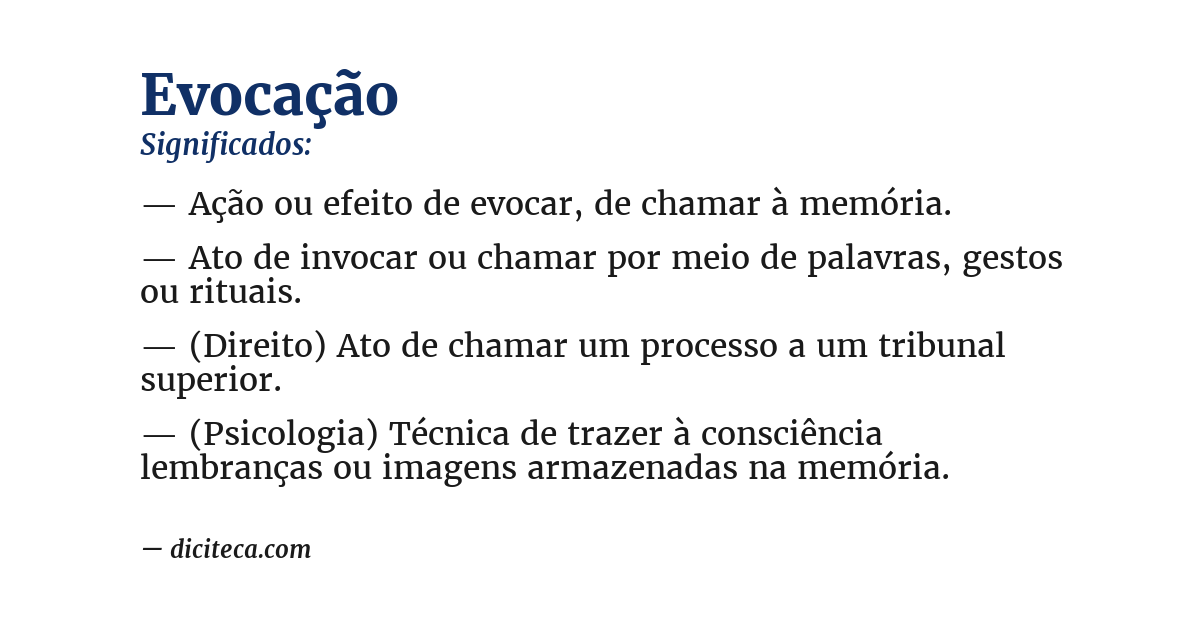 Significado de evocação