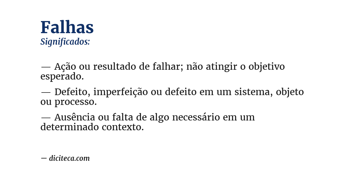 Significado de falhas