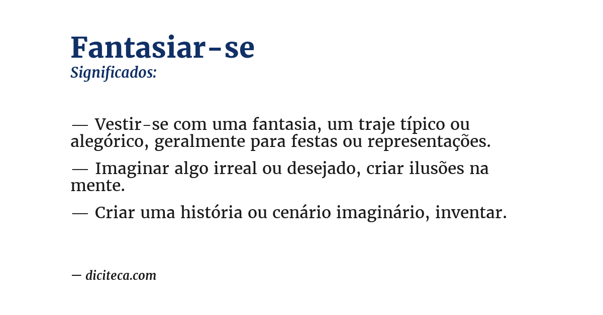 Significado de fantasiar-se