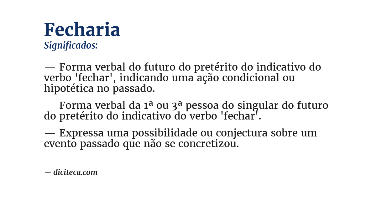 Significado de fecharia