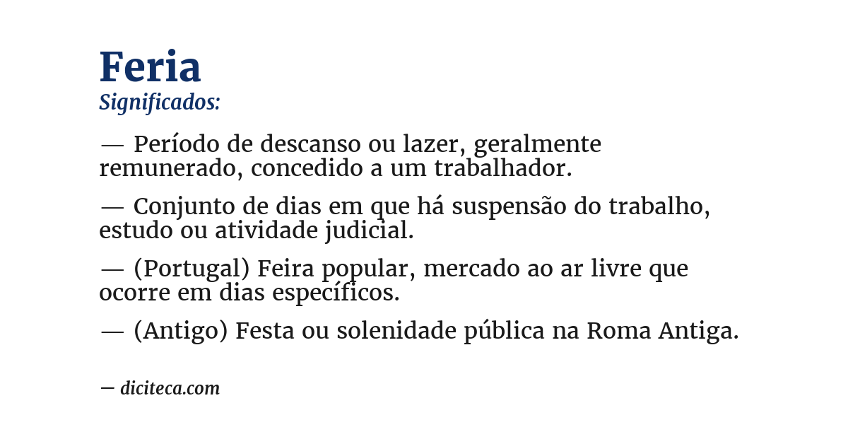 Significado de feria