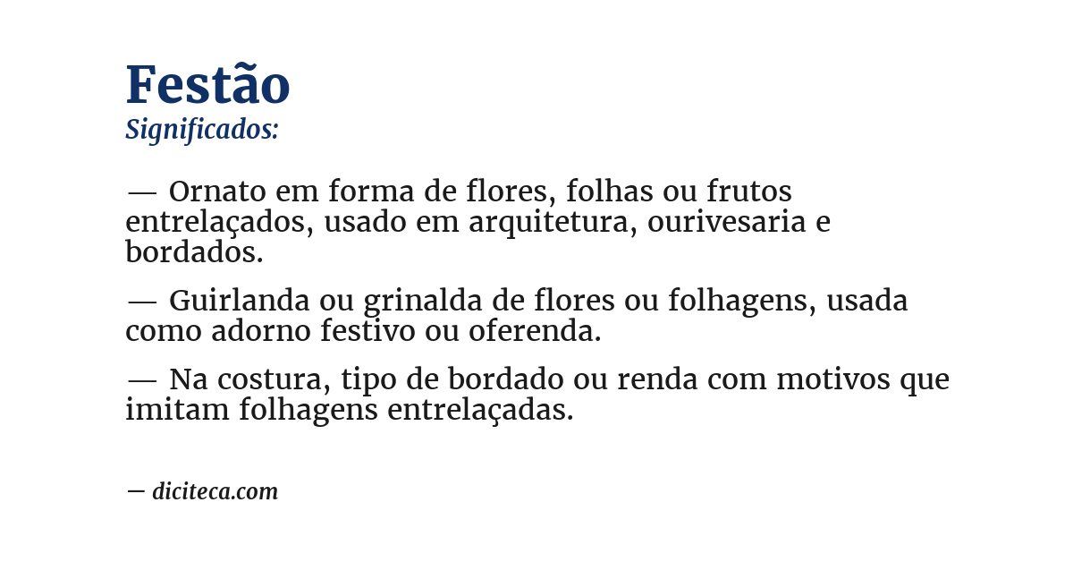 Significado de festão