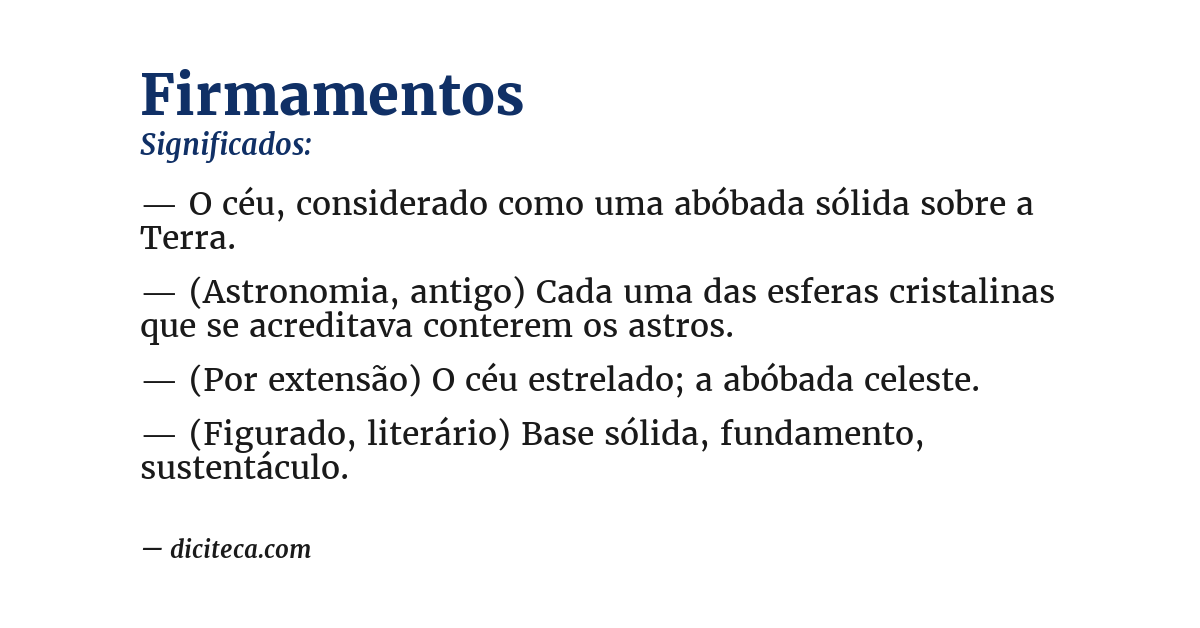Significado de firmamentos