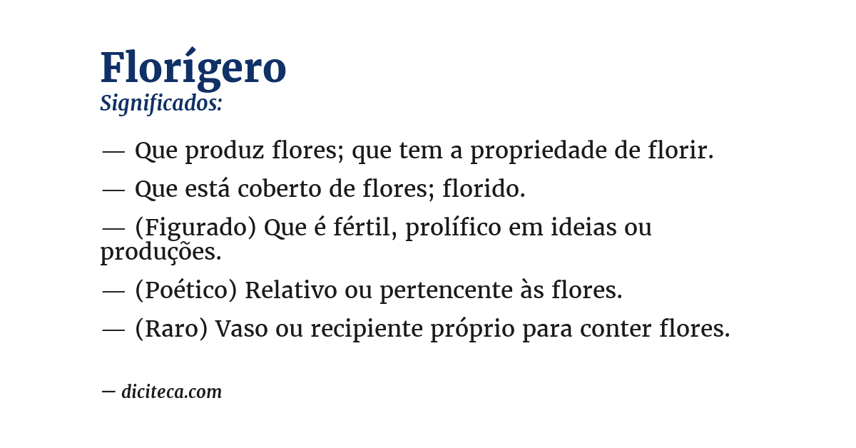 Significado de florígero