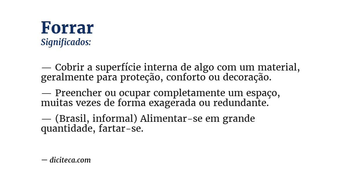 Significado de forrar