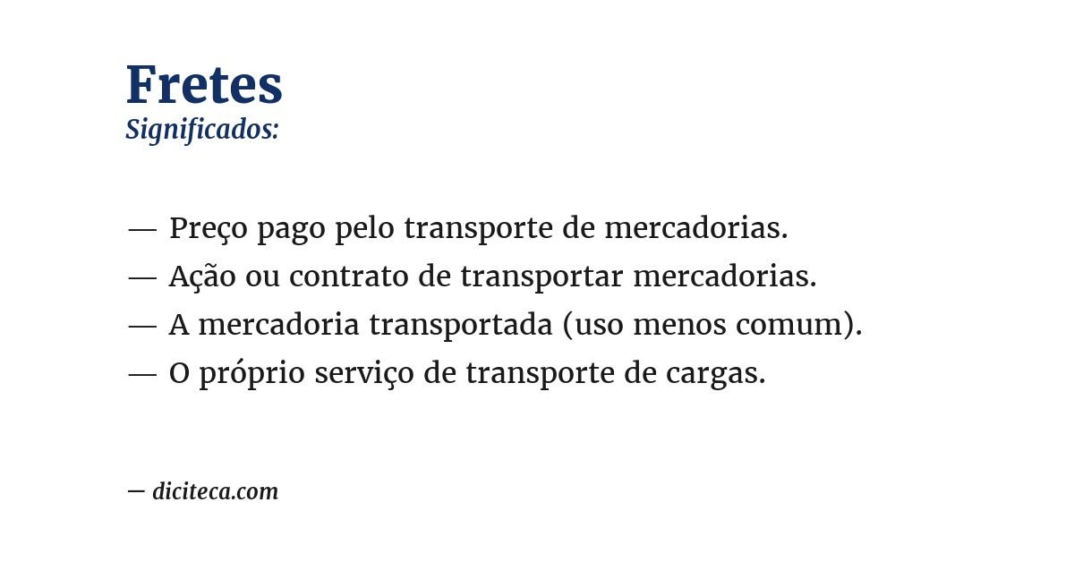 Significado de fretes