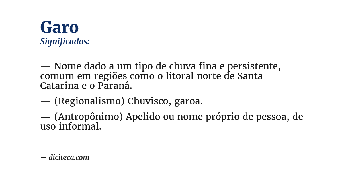 Significado de garo