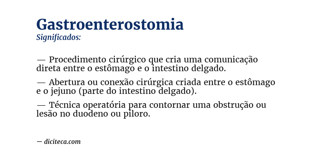 Significado de gastroenterostomia