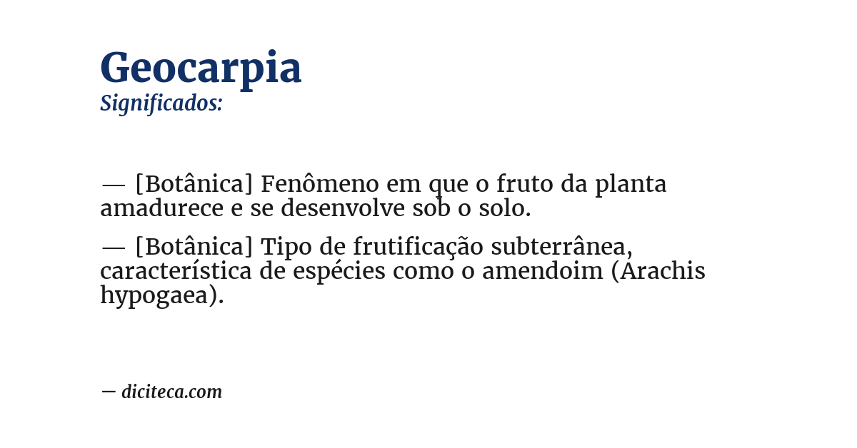 Significado de geocarpia