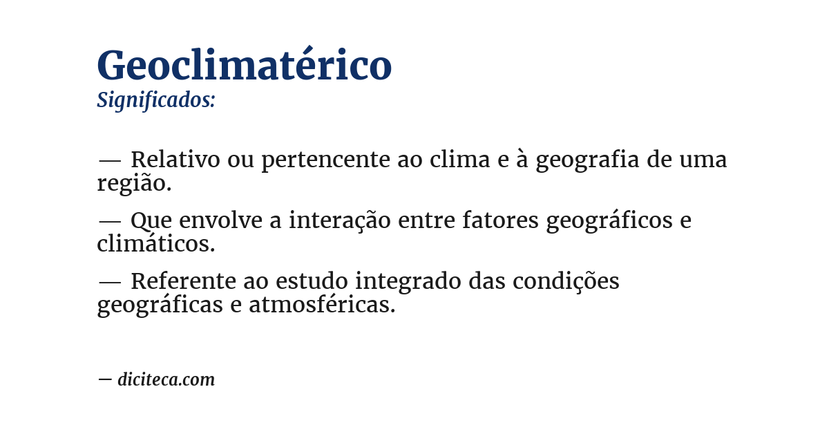 Significado de geoclimatérico
