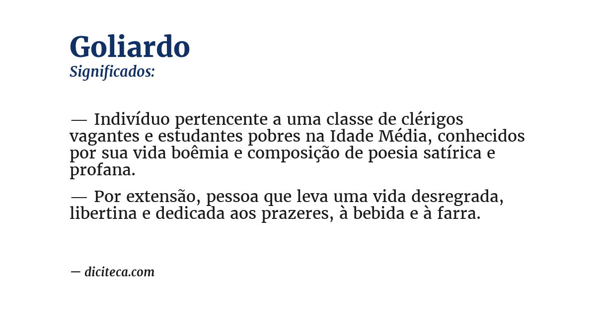 Significado de goliardo