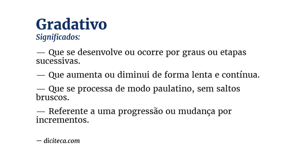 Significado de gradativo