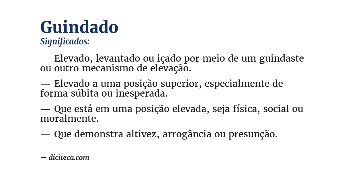 Significado de guindado