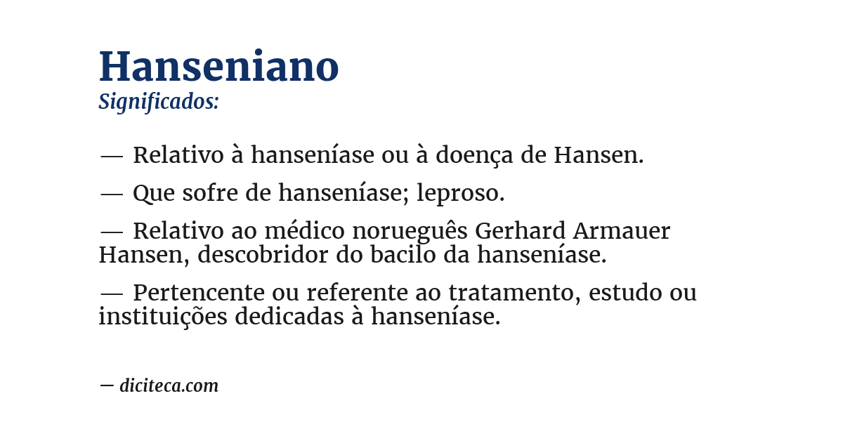 Significado de hanseniano