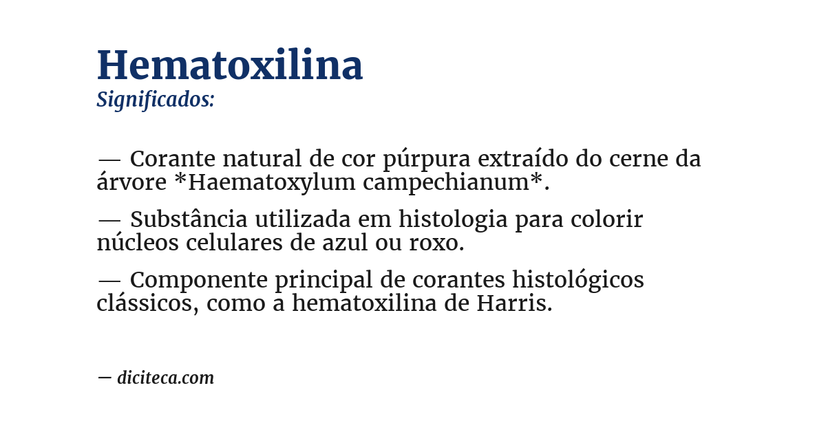 Significado de hematoxilina