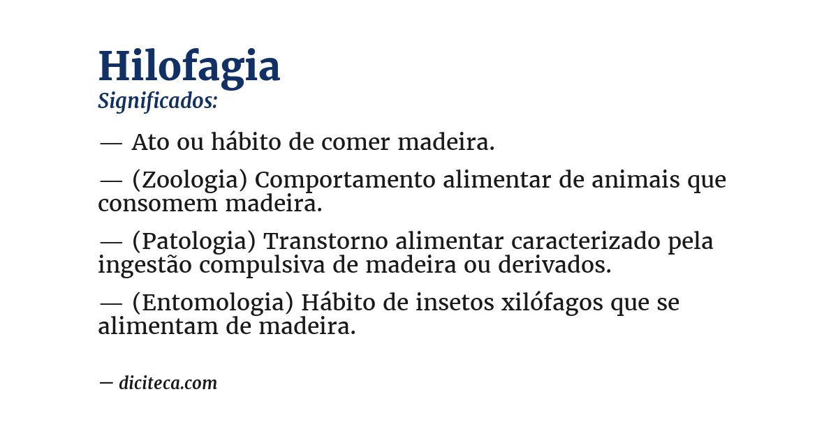 Significado de hilofagia