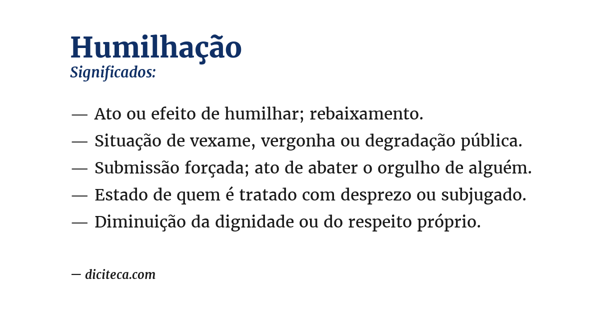 Significado de humilhação