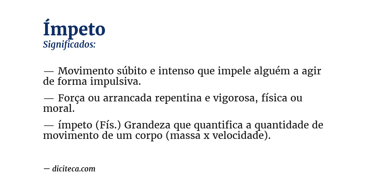Significado de ímpeto