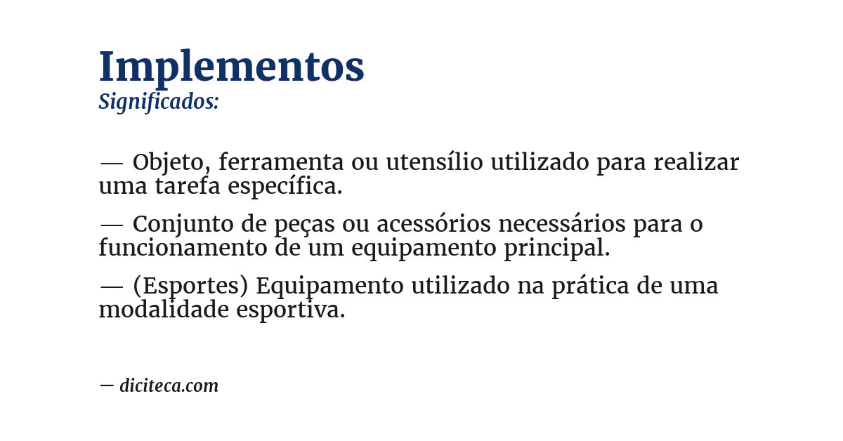 Significado de implementos