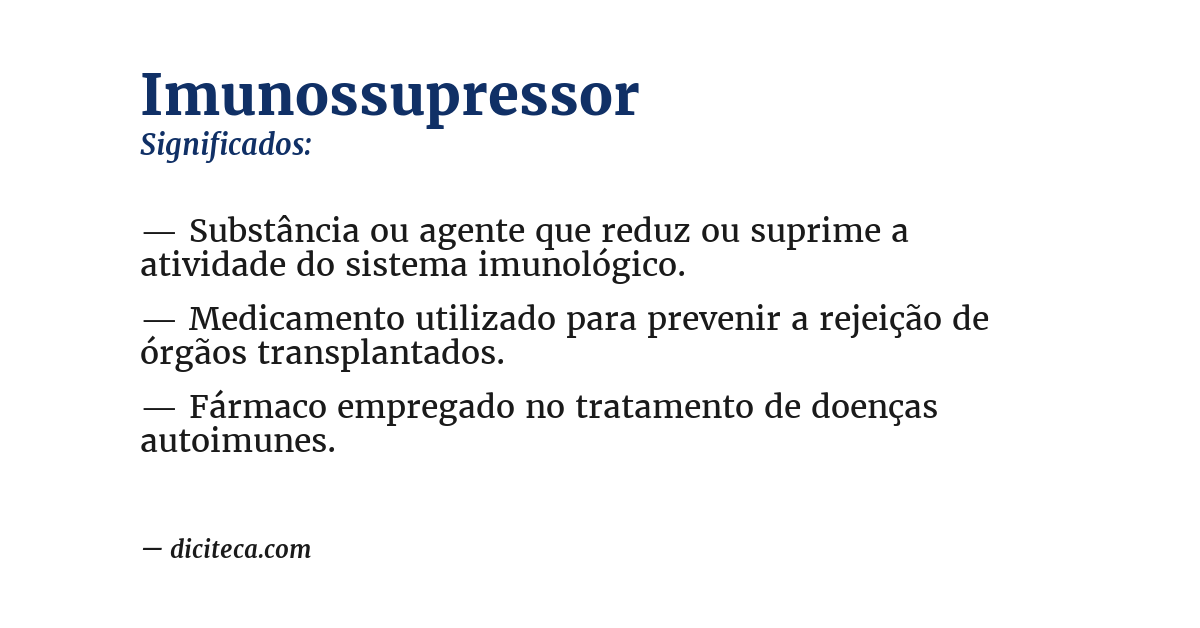 Significado de imunossupressor