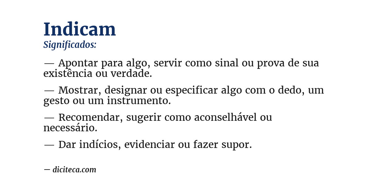 Significado de indicam
