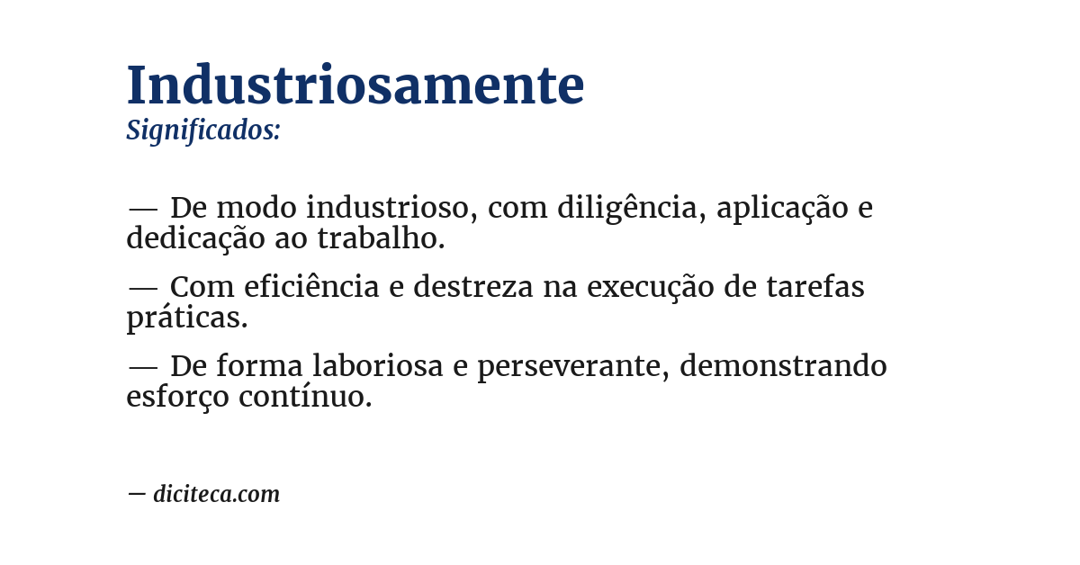 Significado de industriosamente