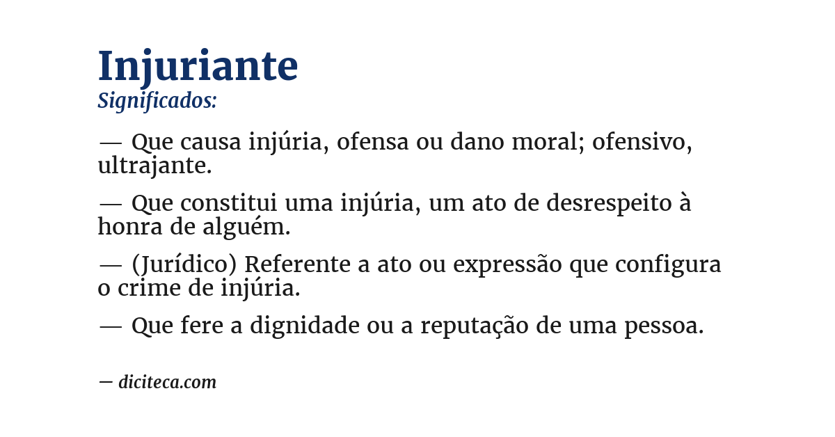 Significado de injuriante