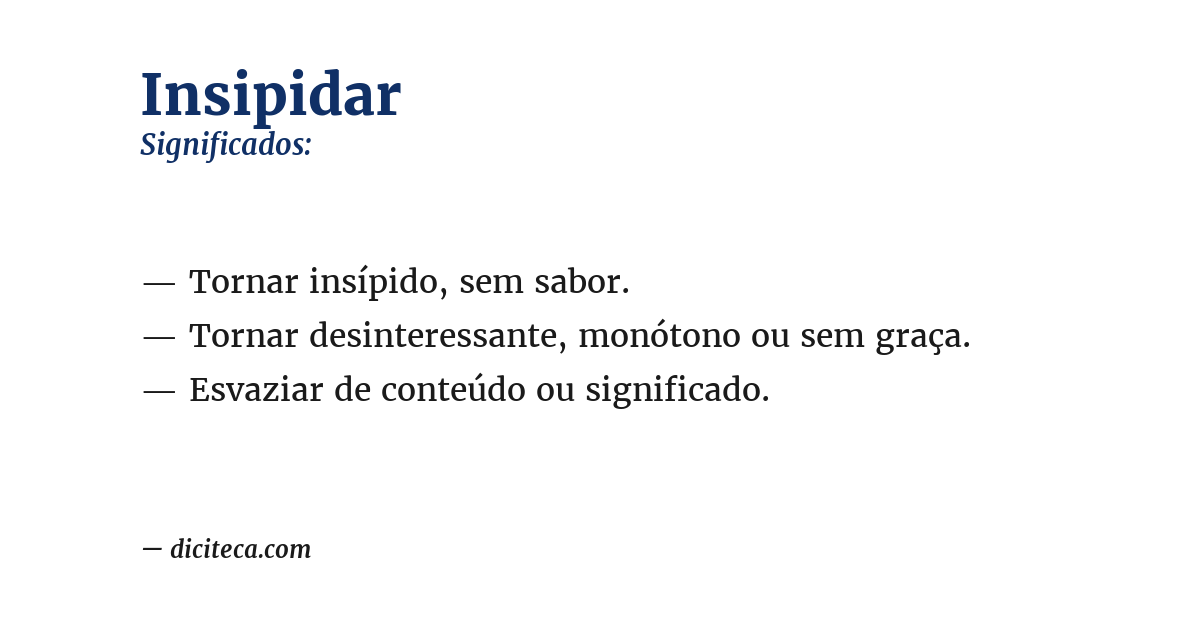 Significado de insipidar