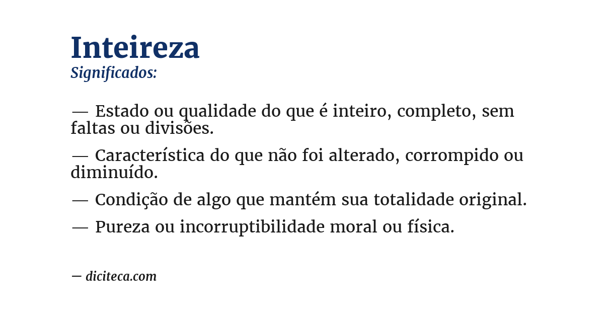 Significado de inteireza