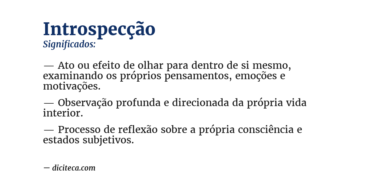 Significado de introspecção