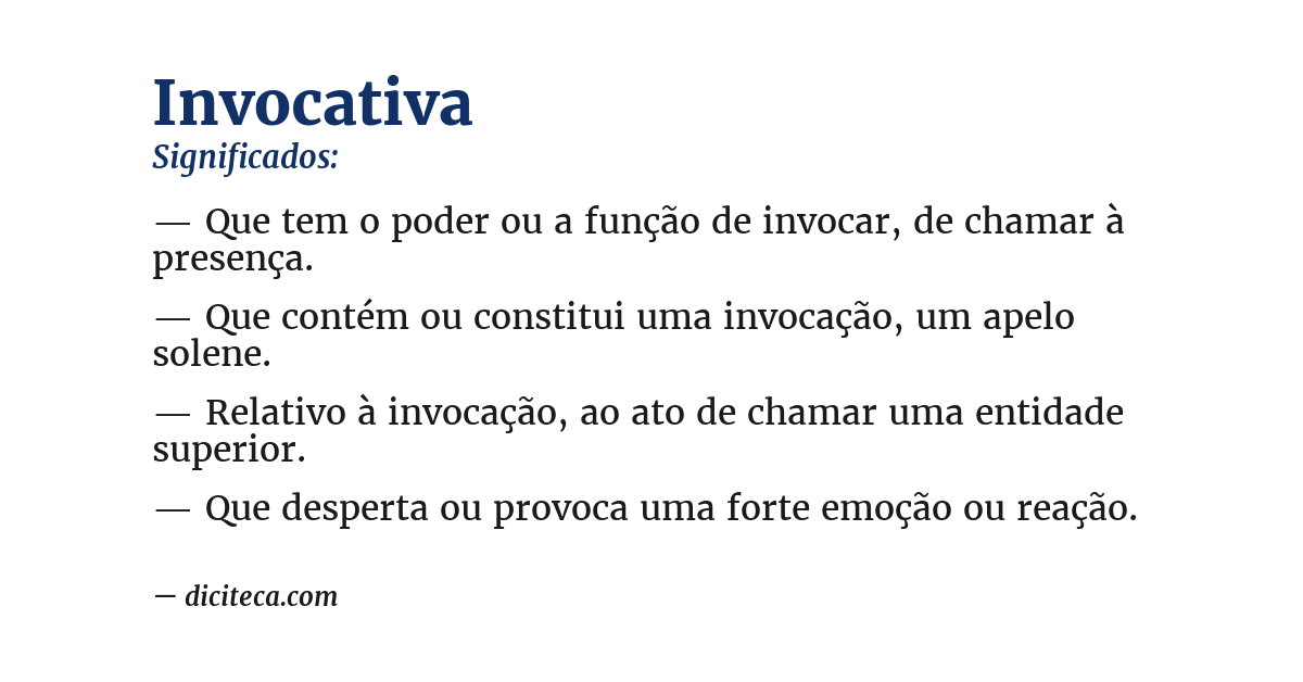 Significado de invocativa