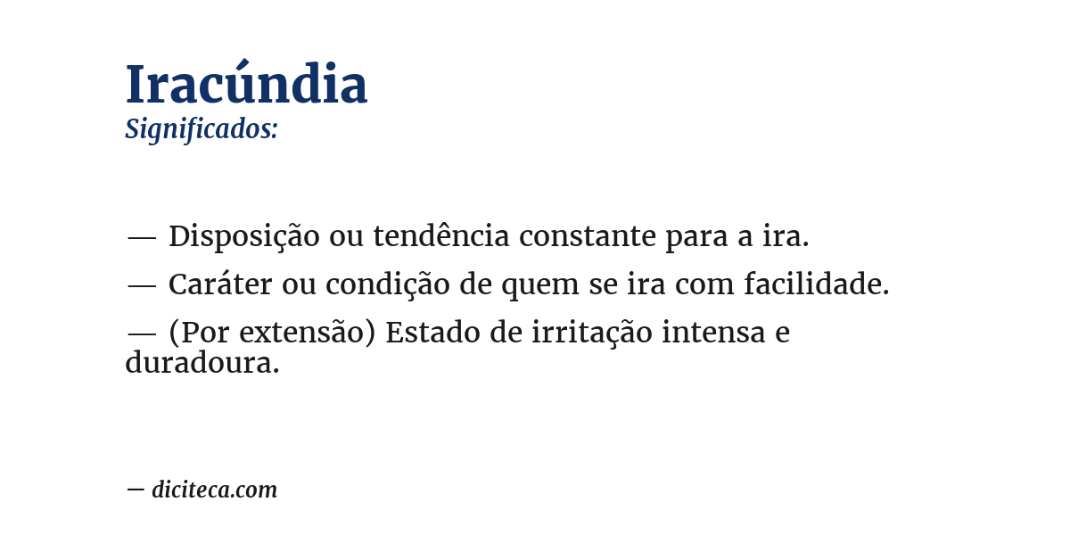 Significado de iracúndia