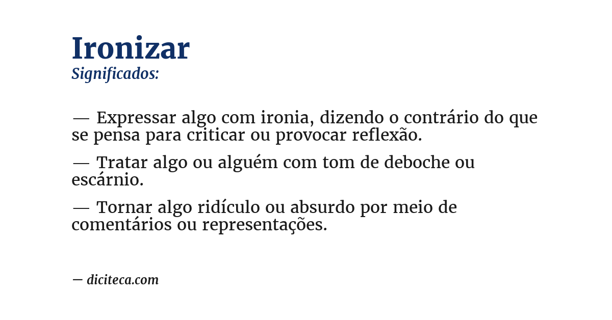 Significado de ironizar