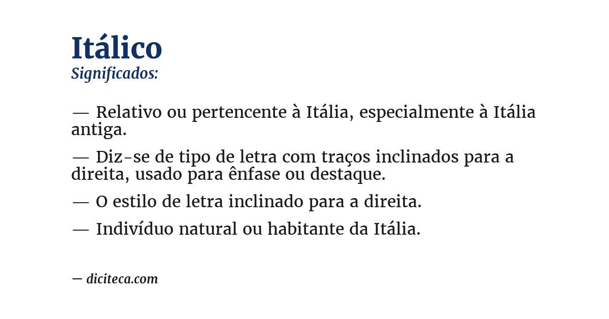 Significado de itálico