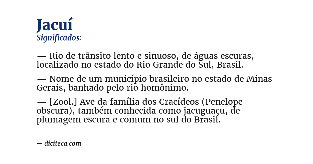 Significado de jacuí