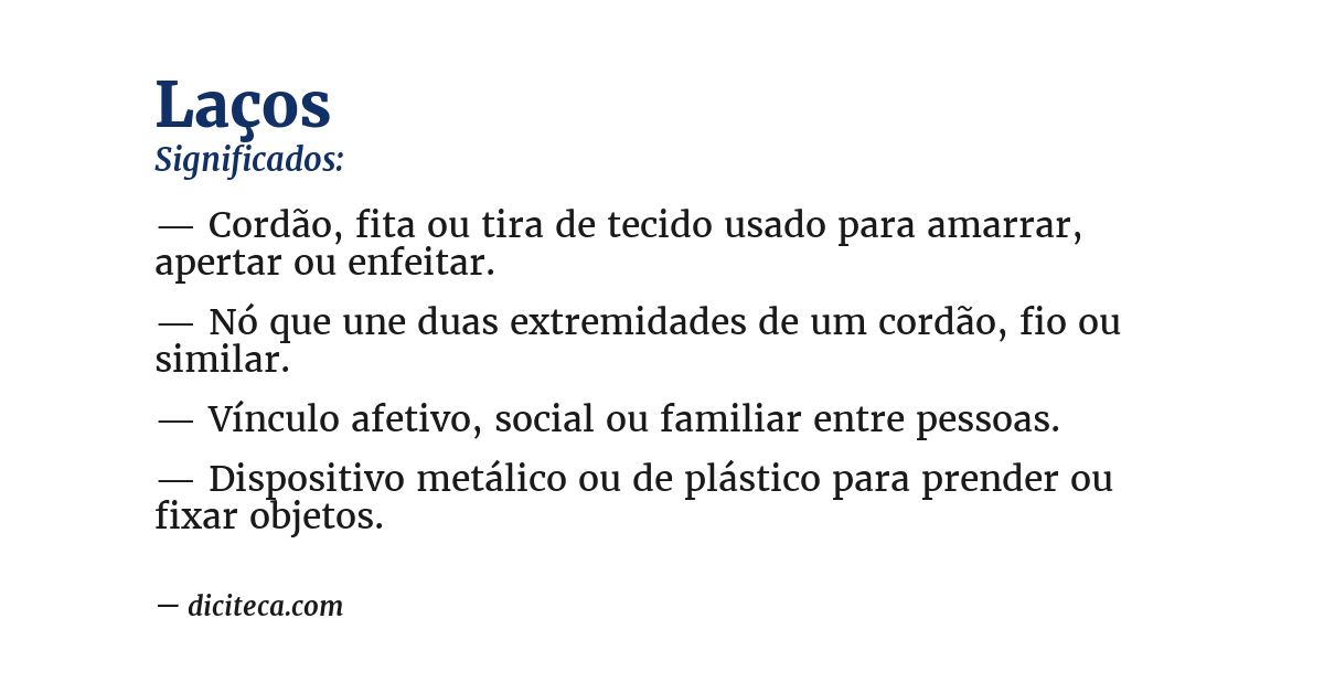 Significado de laços