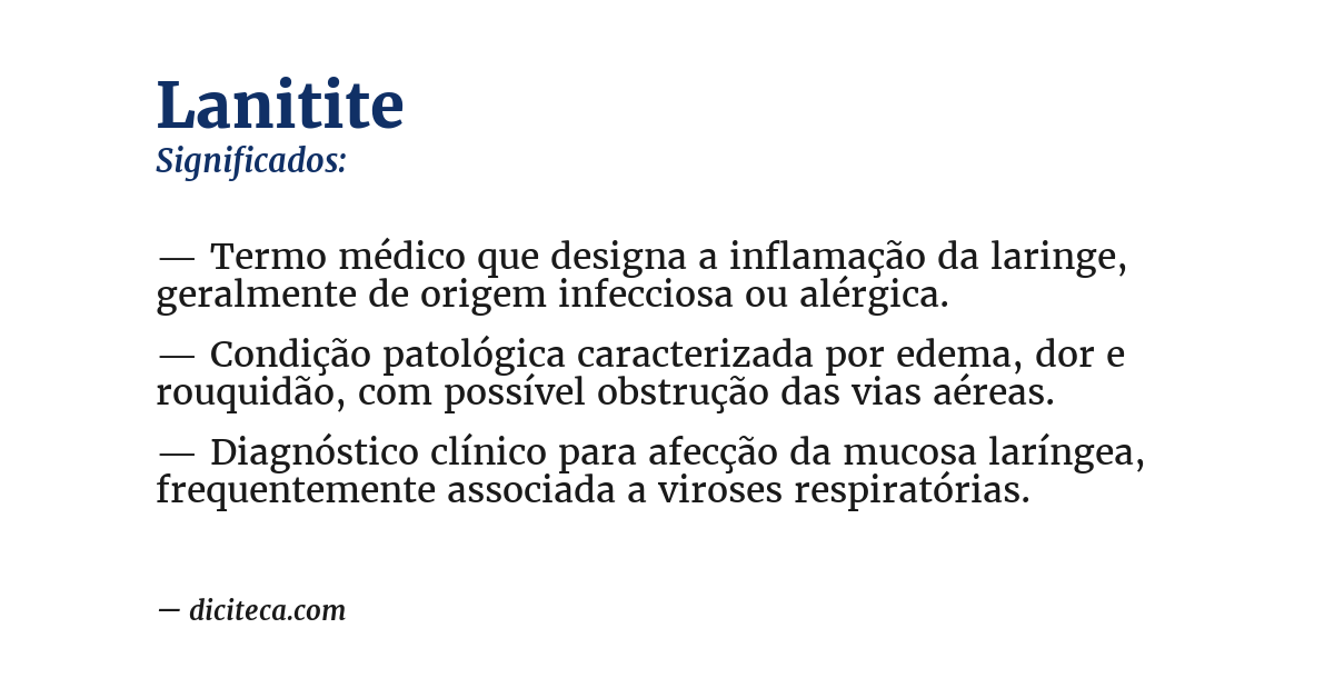 Significado de lanitite
