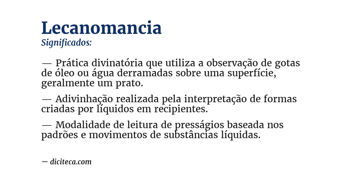 Significado de lecanomancia