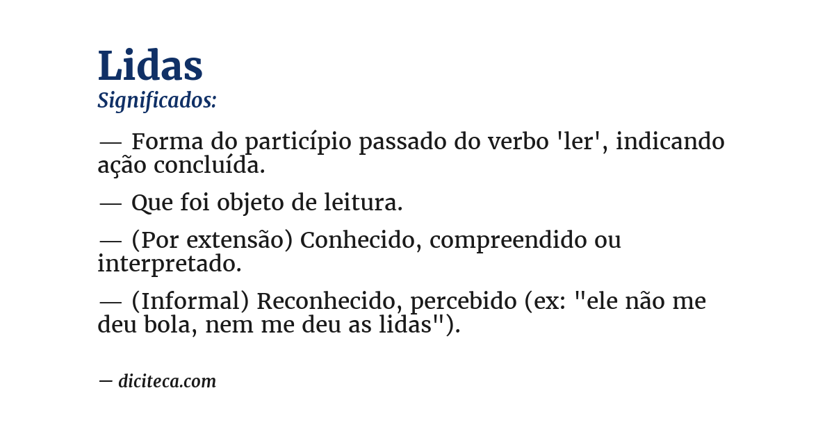 Significado de lidas