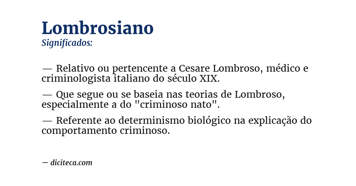 Significado de lombrosiano