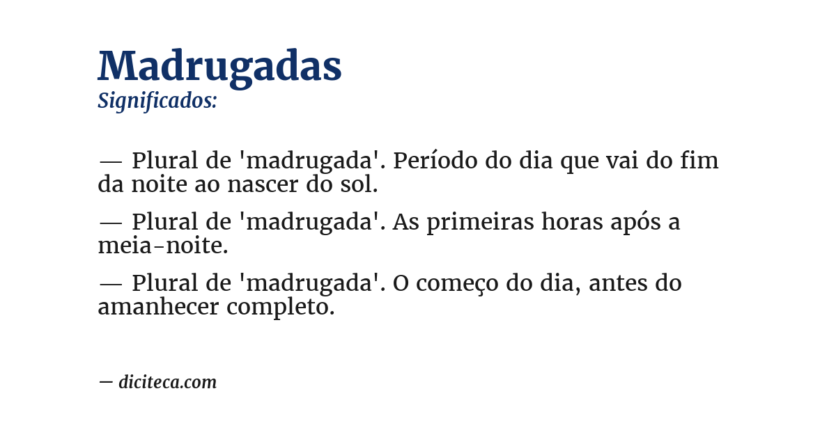 Significado de madrugadas