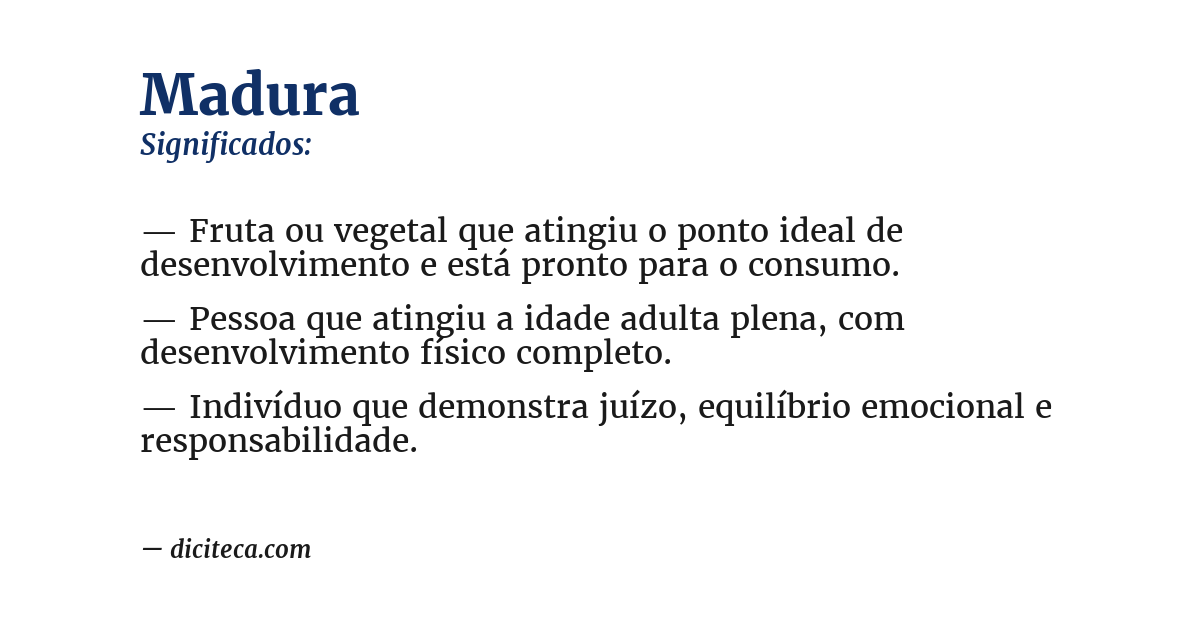 Significado de madura