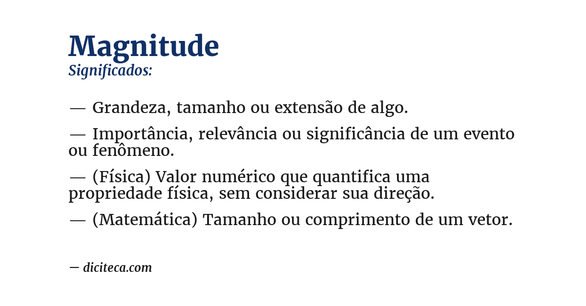 Significado de magnitude
