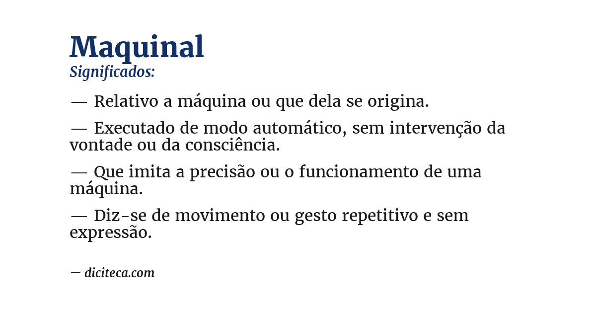 Significado de maquinal