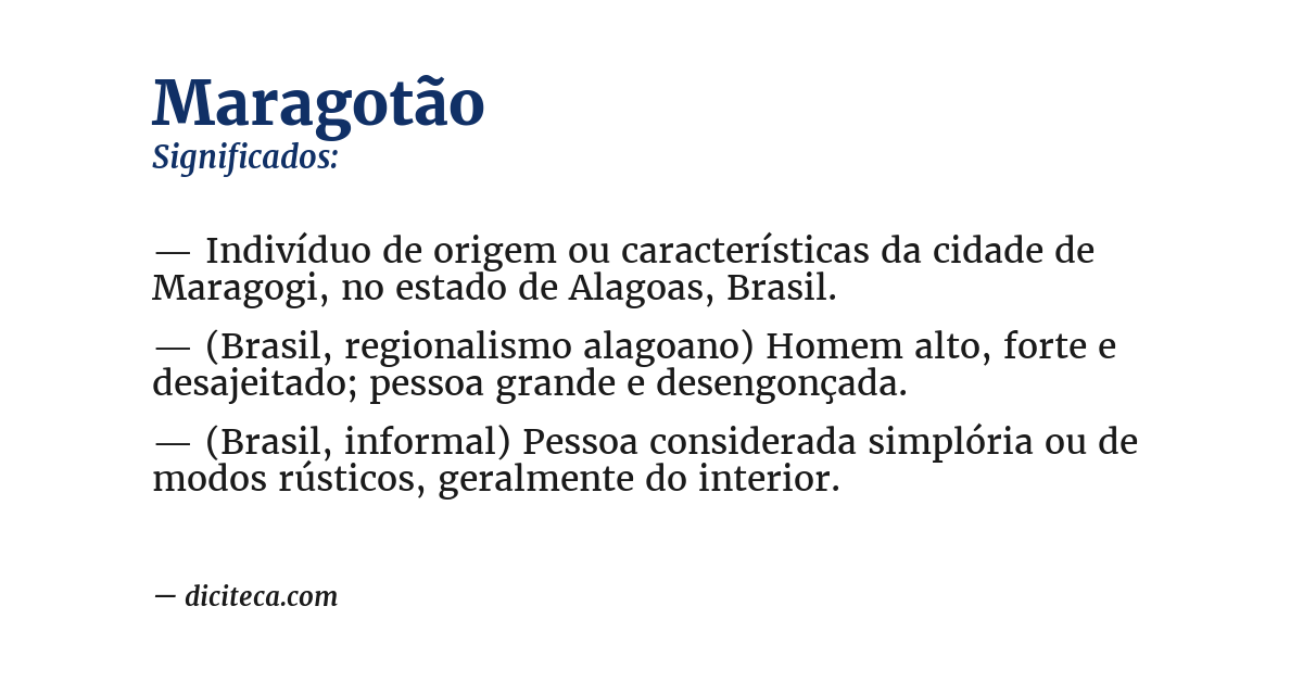 Significado de maragotão