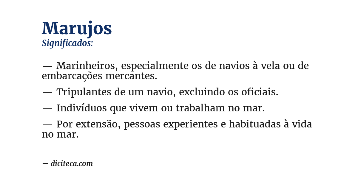 Significado de marujos