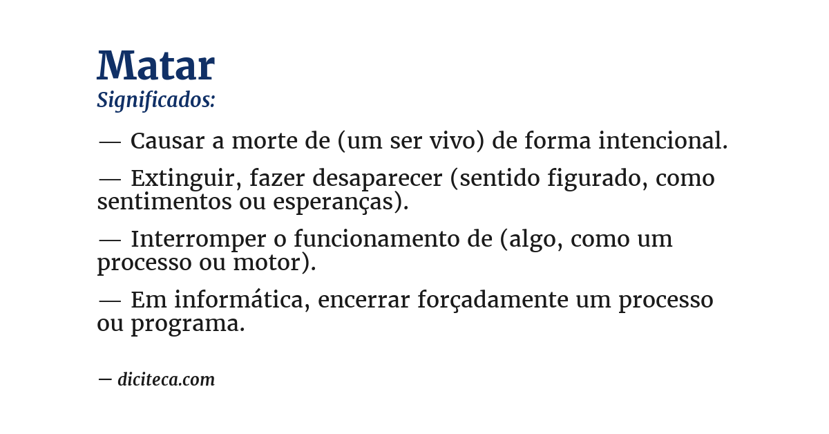 Significado de matar